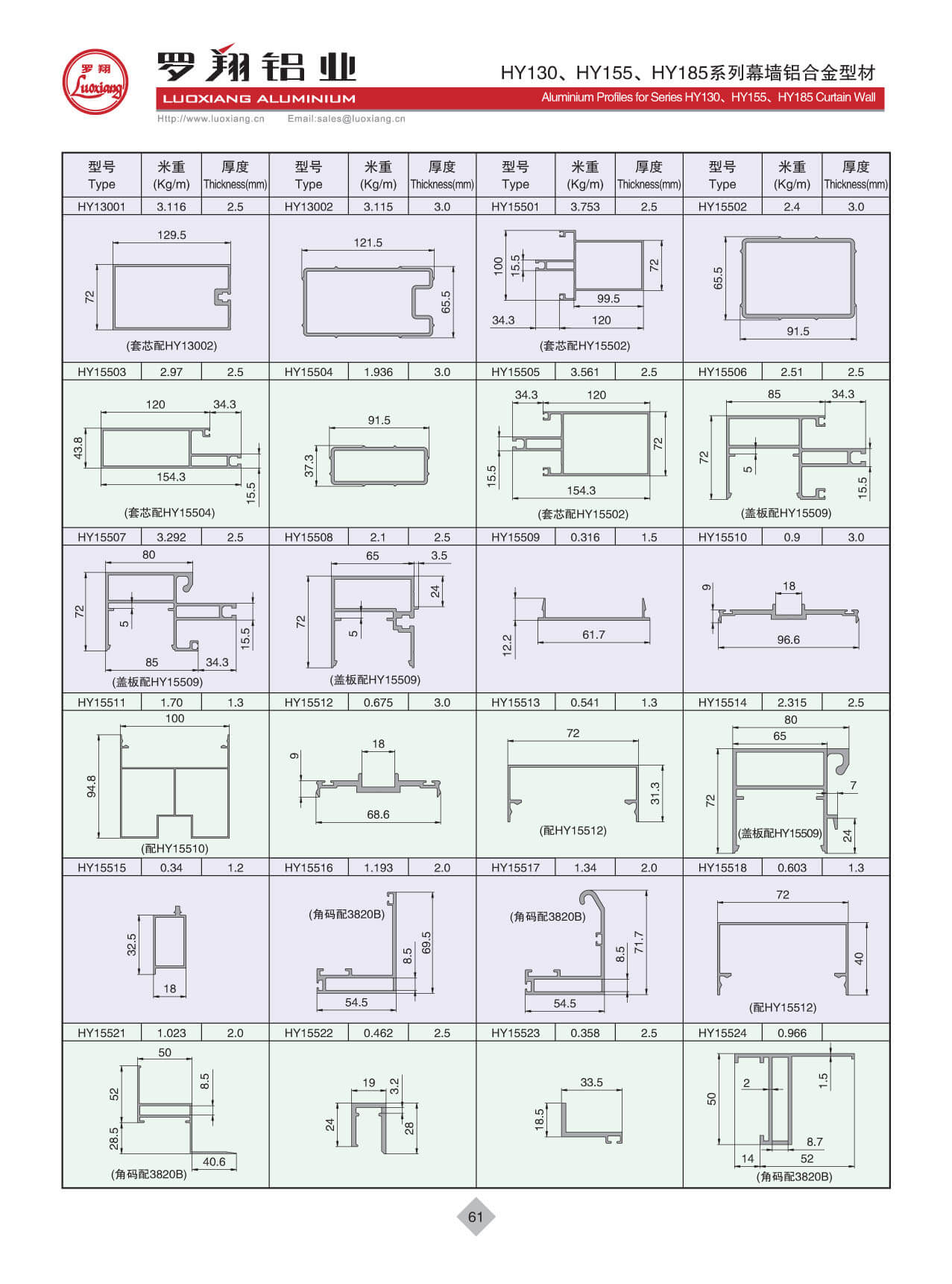 HY130、HY155、HY185系列幕墻
